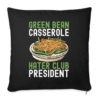 Casserole de haricots verts - Housse de coussin décorative 45 x 45 cm - noir - Devant
