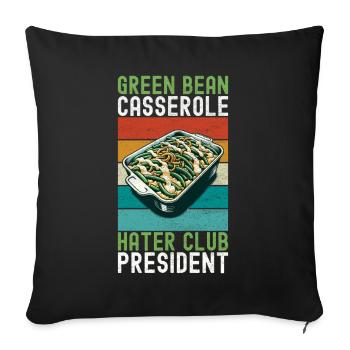 Casserole de haricots verts - Housse de coussin décorative 45 x 45 cm - noir - Devant