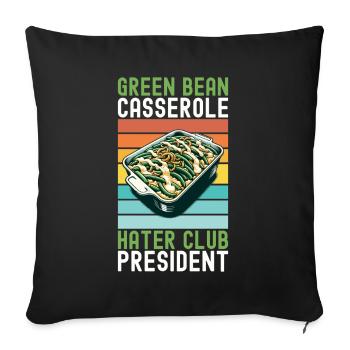 Casserole de haricots verts - Housse de coussin décorative 45 x 45 cm - noir - Devant