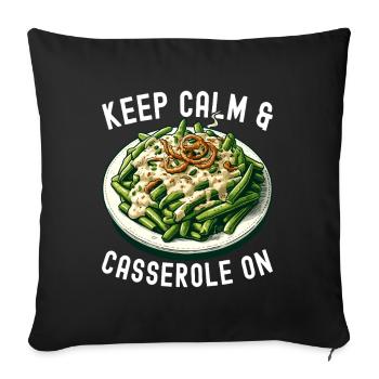Casserole de haricots verts - Housse de coussin décorative 45 x 45 cm - noir - Devant