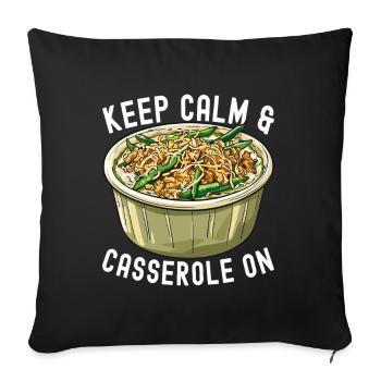 Casserole de haricots verts - Housse de coussin décorative 45 x 45 cm - noir - Devant