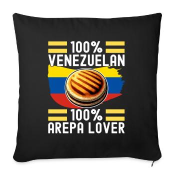 Arepas vénézuélienne - Housse de coussin décorative 45 x 45 cm - noir - Devant