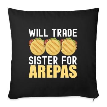 Venezolanische Arepas - Sofakissenbezug 45 x 45 cm - Schwarz - Vorne