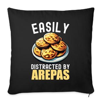 Arepas vénézuélienne - Housse de coussin décorative 45 x 45 cm - noir - Devant