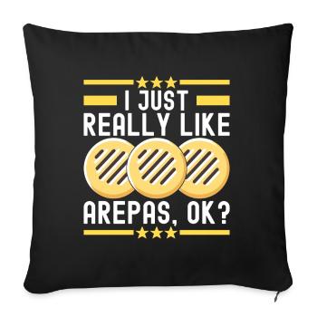 Arepas vénézuélienne - Housse de coussin décorative 45 x 45 cm - noir - Devant