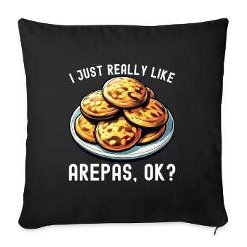 Arepas vénézuélienne - Housse de coussin décorative 45 x 45 cm - noir - Devant