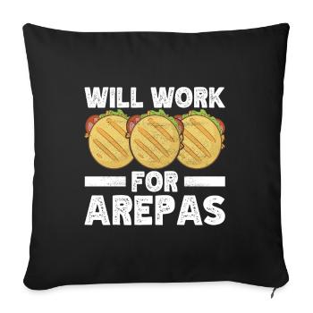 Venezuelan Arepas - Sofa pillowcase 17,3'' x 17,3'' (45 x 45 cm) - black - Front