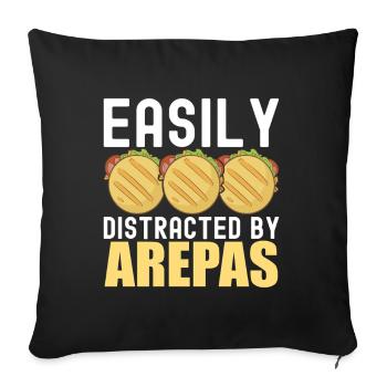 Venezuelan Arepas - Sofa pillowcase 17,3'' x 17,3'' (45 x 45 cm) - black - Front