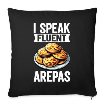 Arepas vénézuélienne - Housse de coussin décorative 45 x 45 cm - noir - Devant