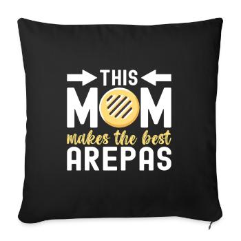 Arepas vénézuélienne - Housse de coussin décorative 45 x 45 cm - noir - Devant