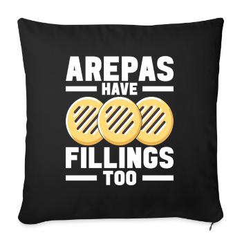 Arepas vénézuélienne - Housse de coussin décorative 45 x 45 cm - noir - Devant