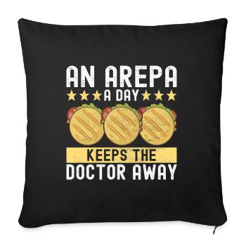 Arepas vénézuélienne - Housse de coussin décorative 45 x 45 cm - noir - Devant