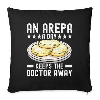 Venezuelan Arepas - Sofa pillowcase 17,3'' x 17,3'' (45 x 45 cm) - black - Front