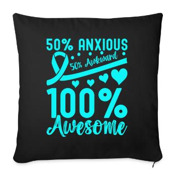 Anxiety disorder Anxiety disorder - Sofa pillowcase 17,3'' x 17,3'' (45 x 45 cm) - black - Front