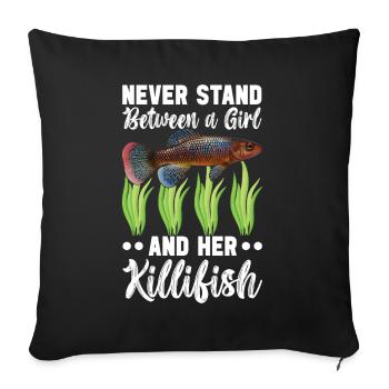 Killifish Egg-laying Tooth Doughnut Aquarium - Sofa pillowcase 17,3'' x 17,3'' (45 x 45 cm) - black - Front