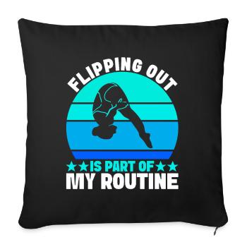 Diving diving board - Sofa pillowcase 17,3'' x 17,3'' (45 x 45 cm) - black - Front