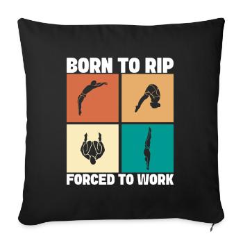 Diving diving board - Sofa pillowcase 17,3'' x 17,3'' (45 x 45 cm) - black - Front