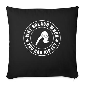 Diving diving board - Sofa pillowcase 17,3'' x 17,3'' (45 x 45 cm) - black - Front