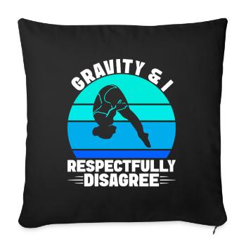 Diving diving board - Sofa pillowcase 17,3'' x 17,3'' (45 x 45 cm) - black - Front