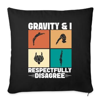 Diving diving board - Sofa pillowcase 17,3'' x 17,3'' (45 x 45 cm) - black - Front