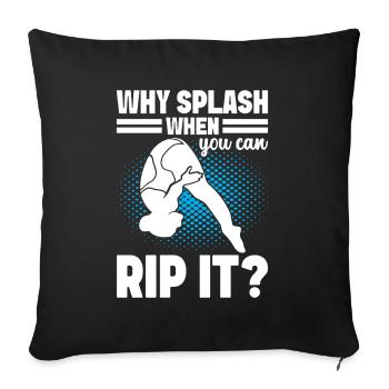Diving diving board - Sofa pillowcase 17,3'' x 17,3'' (45 x 45 cm) - black - Front