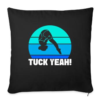 Diving diving board - Sofa pillowcase 17,3'' x 17,3'' (45 x 45 cm) - black - Front