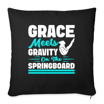 Diving diving board - Sofa pillowcase 17,3'' x 17,3'' (45 x 45 cm) - black - Front