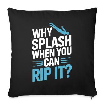 Diving diving board - Sofa pillowcase 17,3'' x 17,3'' (45 x 45 cm) - black - Front
