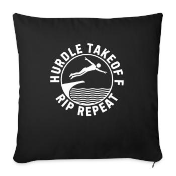 Diving diving board - Sofa pillowcase 17,3'' x 17,3'' (45 x 45 cm) - black - Front