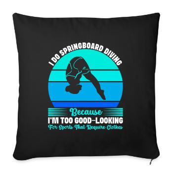Diving diving board - Sofa pillowcase 17,3'' x 17,3'' (45 x 45 cm) - black - Front