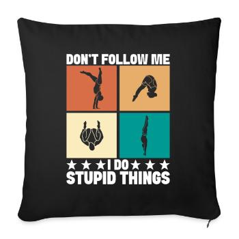 Diving diving board - Sofa pillowcase 17,3'' x 17,3'' (45 x 45 cm) - black - Front