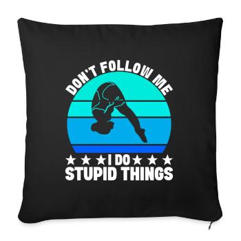 Diving diving board - Sofa pillowcase 17,3'' x 17,3'' (45 x 45 cm) - black - Front