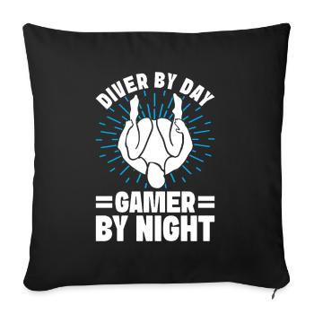 Diving diving board - Sofa pillowcase 17,3'' x 17,3'' (45 x 45 cm) - black - Front