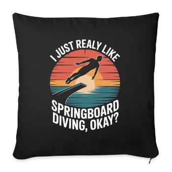 Kunstspringen Turmspringer Sprungbrett - Sofakissenbezug 45 x 45 cm - Schwarz - Vorne