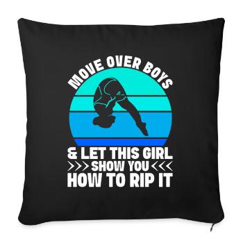 Diving diving board - Sofa pillowcase 17,3'' x 17,3'' (45 x 45 cm) - black - Front
