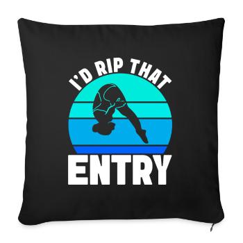 Diving diving board - Sofa pillowcase 17,3'' x 17,3'' (45 x 45 cm) - black - Front