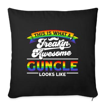 Gay Uncle LGBTQ Guncle Gift - Sofa pillowcase 17,3'' x 17,3'' (45 x 45 cm) - black - Front