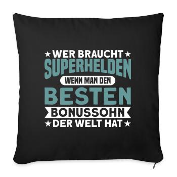 Familie Stiefsohn Bonus Sohn Geschenk - Sofakissenbezug 45 x 45 cm - Schwarz - Vorne
