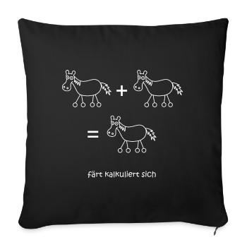 färt kalkuliert sich, Mathematiker, rechnen, Mathe - Sofakissenbezug 45 x 45 cm - Schwarz - Vorne