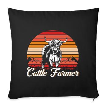 Schafzucht Landwirt Nutztier Schafe Geschenk - Sofakissenbezug 45 x 45 cm - Schwarz - Vorne