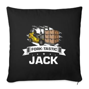 Conducteurs de chariots élévateurs et conducteurs de chariots élévateurs - Housse de coussin décorative 45 x 45 cm - noir - Devant