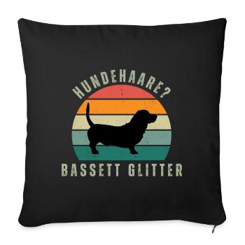 Basset Glitter Retro Sunset - Sofakissenbezug 45 x 45 cm - Schwarz - Vorne