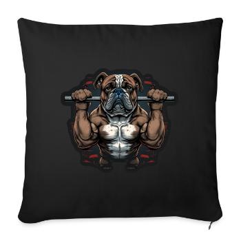 Français Bulldog Frenchie Bodybuilding Dog - Housse de coussin décorative 45 x 45 cm - noir - Devant
