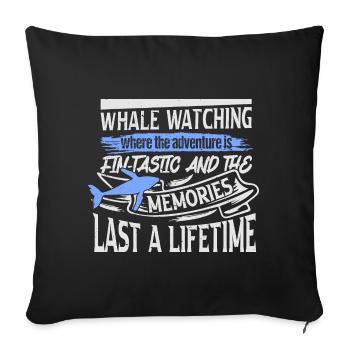 Humpback whale design for ocean, sea, whale and whales - Sofa pillowcase 17,3'' x 17,3'' (45 x 45 cm) - black - Front