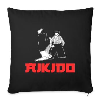 Aikido The Art Of Peace Aikidoka - Sofakissenbezug 45 x 45 cm - Schwarz - Vorne