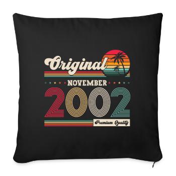 21st Birthday Vintage November Vintage 2002 - Sofa pillowcase 17,3'' x 17,3'' (45 x 45 cm) - black - Front