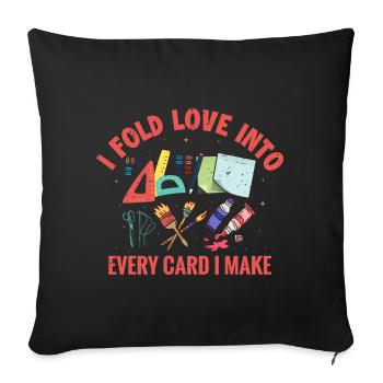 Card Crafting Artist Gift Idea - Sofa pillowcase 17,3'' x 17,3'' (45 x 45 cm) - black - Front