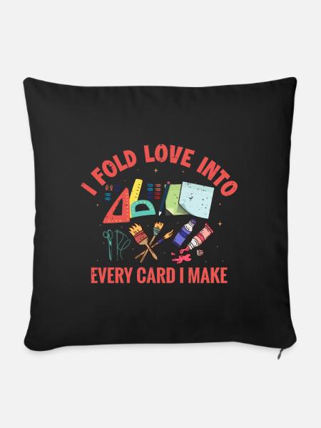 Karten Basteln Künstler Geschenk-Idee - Sofakissenbezug 45 x 45 cm - Schwarz