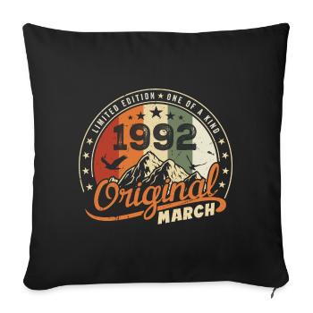 Cadeau D'anniversaire Mars 1992 Vintage 1992 Retro - Housse de coussin décorative 45 x 45 cm - noir - Devant