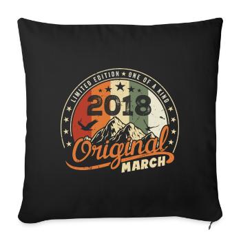 Birthday Gift March 2018 Vintage 2018 Retro - Sofa pillowcase 17,3'' x 17,3'' (45 x 45 cm) - black - Front